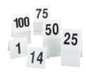Cal Mil - 3" x 3" White/Black #51-75 Double-Sided Table Number Tents - 2272