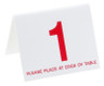 Cal Mil - 3" x 3" White/Red #26-50 Double-Sided Table Number Tents - 2341