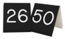 Cal Mil - 3" x 3" Black/White #26-50 Table Number Tents - 269B2