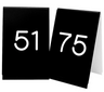 Cal Mil - 3.5" x 5" Black/White #51-75 Table Number Tents - 271C-2