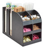 Cal Mil - 9.25" Classic Black Bulk Cup/Lid/Condiment Station - 3577