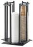 Cal Mil - 10" One By One Black 4-Section Revolving Cup & Lid Organizer - 113313