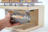 Cal Mil - 17.50" Blonde Stainless Push Tab Cereal Dispenser - 22355371