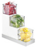 Cal Mil - 4.5" Luxe Condiment Jar Stair Step Display W/ 3 Glass Jars - 30035512