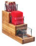 Cal Mil - 5.2" Madera Condiment Jar Stair Step Display W/ 3 Glass Jars - 3612499