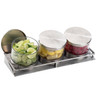 Cal Mil - 13.5" Mixology Chilled Condiment Jar Display W/ 3 Solid Lid Glass Jars (16 oz) - 1850455