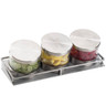 Cal Mil - 13.5" Mixology Chilled Condiment Jar Display W/ 3 Solid Lid Glass Jars (16 oz) - 1850455