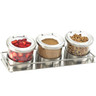 Cal Mil - 13.5" Mixology Chilled Condiment Jar Display W/ 3 Hinged Lid Glass Jars (16 oz) - 1850455HL