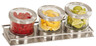 Cal Mil - 16.5" Mixology Chilled Condiment Jar Display W/ 3 Notched Lid Glass Jars (32 oz) - 1850555NL