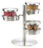 Cal Mil - 14" Mixology 3 Tier Chilled Condiment Jar Display W/ 3 Solid Lid Glass Jars (16 oz) - 1855455