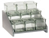 Cal Mil - 13.25" Ashwood 3 Tier Condiment Jar Display W/ 9 Glass Jars - 383183