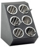 Cal Mil - 11.5" Classic Black 6-Cylinder Vertical Flatware / Condiment Display - 2049
