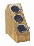 Cal Mil - 6.25" Madera Slanted 3-Cylinder Flatware / Condiment Display - 3423399