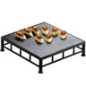 Cal Mil - 12" x 3" Iron Square Riser W/ Slate Bamboo Top - 1711365