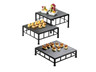 Cal Mil - 12" x 3" Iron Square Riser W/ Slate Bamboo Top - 1711365