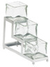 Cal Mil - 4" Iron Chrome 3 Tier Step Condiment Station W/ 3 Glass Jars - 1803449
