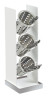 Cal Mil - 6.75" Luxe White Metal 3-Cylinder Vertical Flatware / Condiment Display - 301055