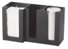 Cal Mil - 13.2" Classic Black 3-Section Countertop Cup, Lid & Napkin Organizer - 37513