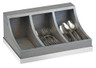 Cal Mil - 13.75" Ashwood 3-Compartment Flatware Display - 380283