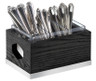 Cal Mil - 9.5" Cinderwood 3-Compartment Flatware Display - 381187