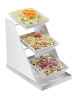 Cal Mil - 18.25" Luxe 3 Tier Stainless Steel Display W/ 3 Melamine Bowls - 302255