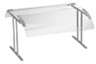 Cal Mil - 49.5" Double-Face Silver Tabletop Sneeze Guard W/ Stainless Steel Frame - 2027474