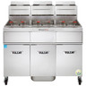 Vulcan - VK Series 210 lb PowerFry5 Natural Gas Floor Fryer w/ Analog Controls, 3 Tanks & KleenScreen Filtration - 3VK65AF