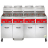 Vulcan - VK Series 280 lb PowerFry5 Liquid Propane Floor Fryer w/ Computer Controls, 4 Tanks & KleenScreen Filtration - 4VK65CF