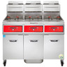 Vulcan - VK Series 270 lb PowerFry5 Liquid Propane Floor Fryer w/ Digital Display, 3 Tanks & KleenScreen Filtration - 3VK85DF
