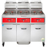 Vulcan - VK Series 270 lb PowerFry5 Natural Gas Floor Fryer w/ Digital Display, 3 Tanks & KleenScreen Filtration - 3VK85DF