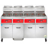 Vulcan - VK Series 360 lb PowerFry5 Liquid Propane Floor Fryer w/ Digital Display, 4 Tanks & KleenScreen Filtration - 4VK85DF