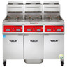 Vulcan - TR Series 210 lb PowerFry3 Liquid Propane Floor Fryer w/ Computer Controls, 3 Tanks & KleenScreen Filtration - 3TR65CF