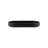 Elite Global Solutions - Kobe 12.6" x 5.8" Oval Plate W/ Silver Rim Decal (6 Per Case) - B251127-SLVB