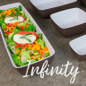 Elite Global Solutions - Infinity 113 oz Chocolate/White Speckled Square Bowl (3 Per Case) - B267098-WS/CH