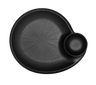 Elite Global Solutions - Hermosa 9.5" x 8" Black Chip & Dip Plate (6 Per Case) - B429095-B