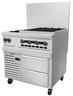 Vulcan - Endurance 36" Natural Gas Range w/ 2 Burners, 24" Charbroiler & Refrigerated Base - 36R-2B24CBN