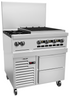 Vulcan - Endurance 36" Liquid Propane Range w/ 2 Burners, 24" Charbroiler & Refrigerated Base - 36R-2B24CBP