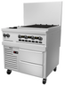 Vulcan - Endurance 36" Liquid Propane Range w/ 2 Burners, 24" Charbroiler & Refrigerated Base - 36R-2B24CBP