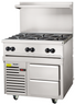 Vulcan - Endurance 36" Liquid Propane Range w/ 6 Burners & Refrigerated Base - 36R-6BP