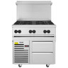 Vulcan - Endurance 36" Natural Gas Range w/ 6 Burners & Refrigerated Base - 36R-6BN