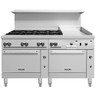 Vulcan - Endurance 72" Natural Gas Range w/ 8 Burners, 24" Griddle & 1 Standard & Convection Oven - 72SC-8B24GN