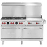 Vulcan - SX Series 60" Natural Gas Range w/ 6 Burners, 24" Griddle & 2 Ovens - SX60F-6B24G