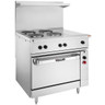Vulcan - EV Series 36" Electric Range 480V w/ 4 French Plates, 1 Hot Top & Oven - EV36S-4FP1HT-480