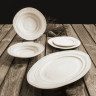 Elite Global Solutions - Della Terra Stoneware 7.5” Off White Design Irregular Round Plate (6 Per Case) - D750ST-OWD