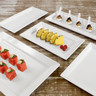 Elite Global Solutions - Vogue 12” x 8.25" White Rectangular Serving Platter (4 Per Case) - M812RC-W