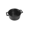 Elite Global Solutions - Illogical 20 oz Black Mini Pot w/ Dual 3/4″ Handles & Lid (6 Per Case) - JWB63-B