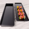 Elite Global Solutions - Venetian 30” x 8” x 2" Black Rectangular Tray (3 Per Case) - M3082-B
