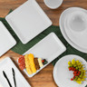 Elite Global Solutions - Olympus 18" x 9" White Rectangular Coupe Platter (3 Per Case) - M189RC-W
