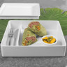 Elite Global Solutions - Cabana Box 12.25” x 10.5” White 2-Compartment Cabana Box (3 Per Case) - M1214RC-W