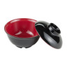 G.E.T - Fuji 12 oz Black & Red Two-Tone Bowl W/ Lid (12 Per Case) - B-123-F
